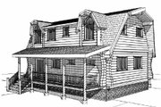 Log Style House Plan - 3 Beds 2 Baths 1402 Sq/Ft Plan #451-13 