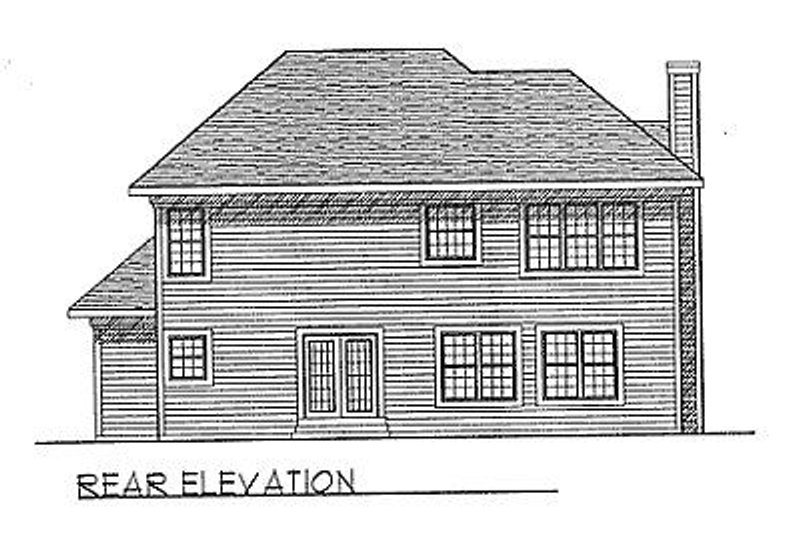 Dream House Plan - Exterior - Rear Elevation for Traditional House Plan #70-289 - 4 bed, 2.5 bath