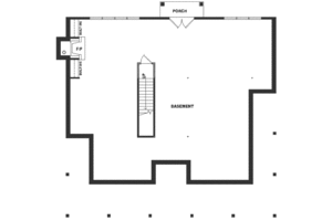 Floor Plan - Lower Floor for Southern House Plan #81-545 - 3 bed, 2 bath