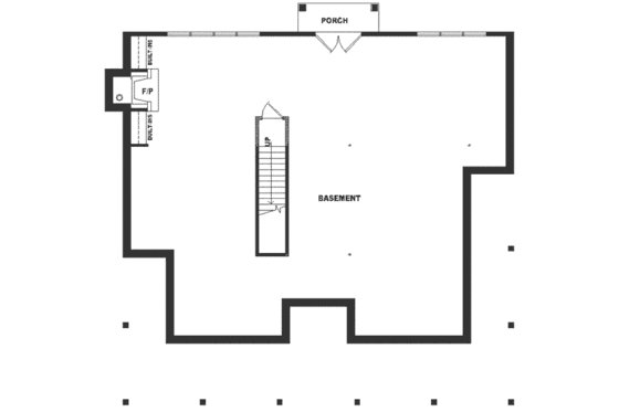 Floor Plan - Lower Floor for Southern House Plan #81-545 - 3 bed, 2 bath