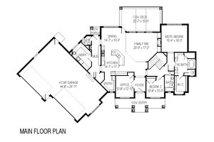 Floor Plan - Main Floor for Craftsman House Plan #920-21 - 6 bed, 4.5 bath