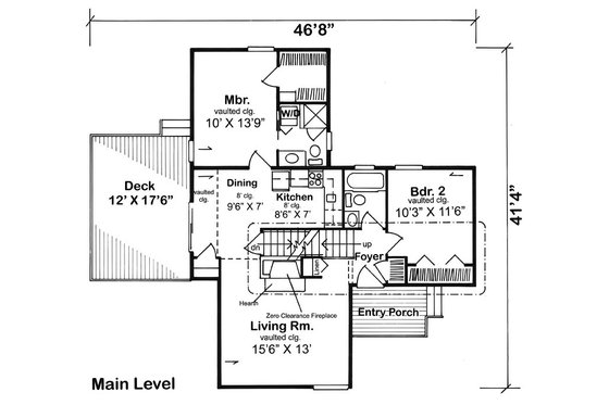 Floor Plan - Main Floor for Contemporary House Plan #312-543 - 2 bed, 2 bath