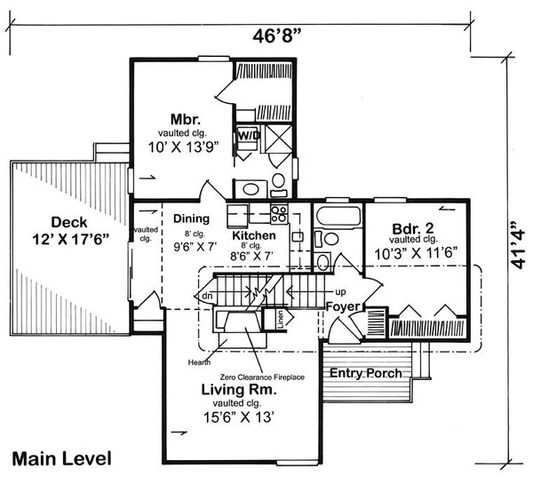Floor Plan - Main Floor for Contemporary House Plan #312-543 - 2 bed, 2 bath