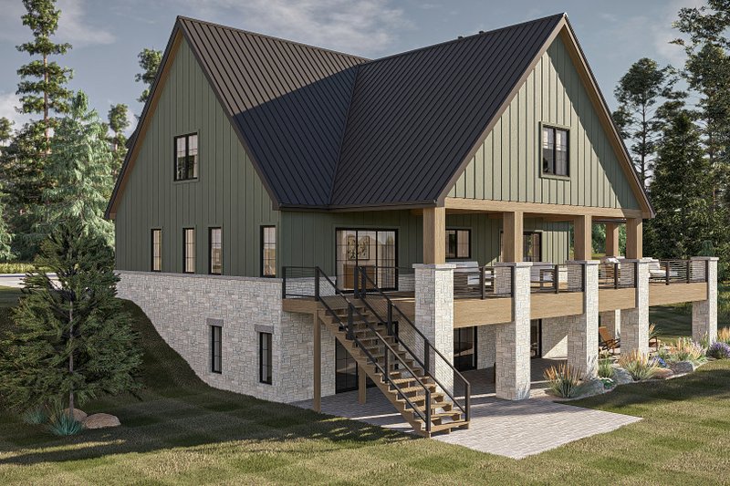 Dream House Plan - Exterior - Other Elevation 1 for Farmhouse House Plan #455-404 - 3 bed, 3.5 bath