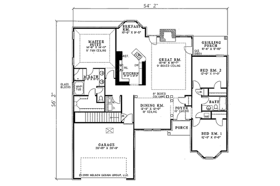 Floor Plan - Main Floor for Traditional House Plan #17-166 - 3 bed, 2 bath