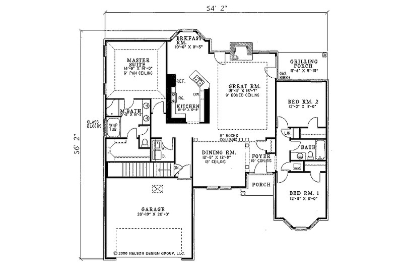 House Plan Design - Floor Plan - Main Floor for Traditional House Plan #17-166 - 3 bed, 2 bath