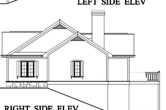 Exterior - Rear Elevation for Traditional House Plan #71-128 - 3 bed, 2 bath