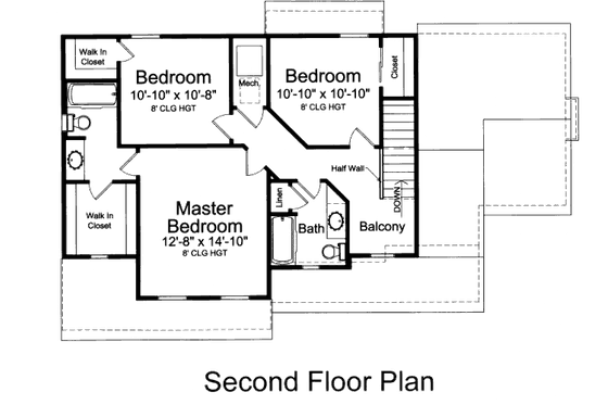 Floor Plan - Upper Floor for Traditional House Plan #46-512 - 3 bed, 2.5 bath