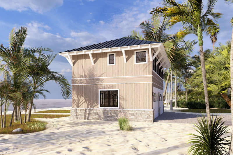 House Design - Exterior - Other Elevation 3 for Beach House Plan #1094-29 - 1 bed, 1 bath