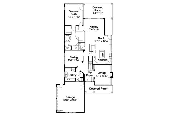 Floor Plan - Main Floor for Traditional House Plan #124-346 - 3 bed, 2.5 bath
