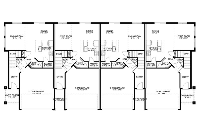 House Design - Floor Plan - Main Floor for Craftsman House Plan #1060-313 - 3 bed, 2.5 bath