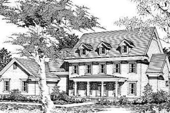 Exterior - Front Elevation for Traditional House Plan #329-314 - 4 bed, 4.5 bath