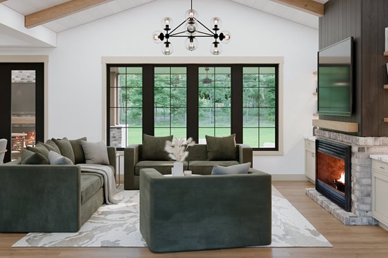 Interior - Family Room for Farmhouse House Plan #1089-67 - 3 bed, 2.5 bath