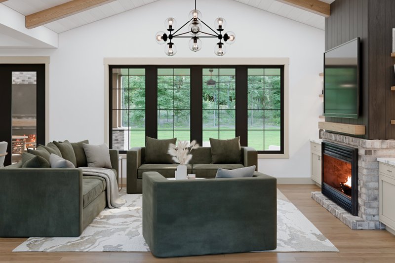 House Blueprint - Interior - Family Room for Farmhouse House Plan #1089-67 - 3 bed, 2.5 bath
