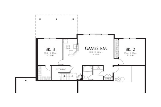 Lower Level floor plan - 2900 square foot Craftsman home