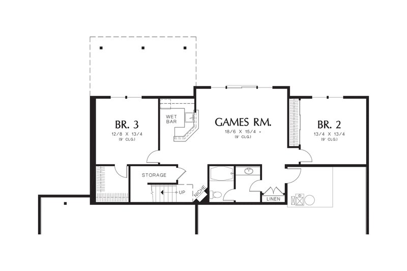 Home Plan - Lower Level floor plan - 2900 square foot Craftsman home