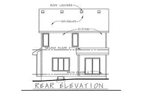 Exterior - Rear Elevation for Traditional House Plan #20-1664 - 3 bed, 3 bath