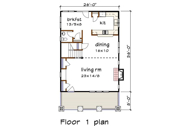 Dream House Plan - Floor Plan - Main Floor for Craftsman House Plan #79-266 - 3 bed, 2.5 bath