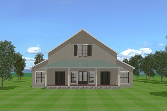 Exterior - Front Elevation 4 for Barndominium House Plan #923-97 - 3 bed, 3.5 bath