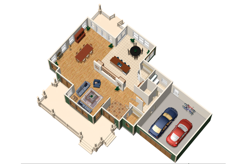 Architectural House Design - Floor Plan - Main Floor 1 for Country House Plan #25-4666 - 3 bed, 3 bath