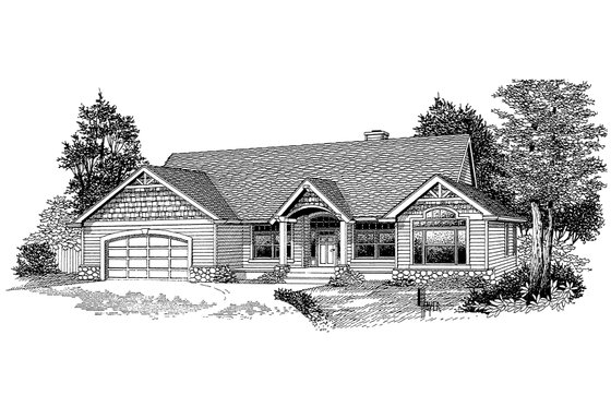 Exterior - Front Elevation for Craftsman House Plan #53-524 - 3 bed, 2.5 bath