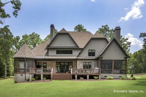 Exterior - Rear Elevation for European House Plan #929-855 - 5 bed, 4 bath