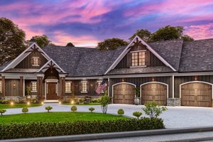 Craftsman Exterior - Front Elevation Plan #54-435