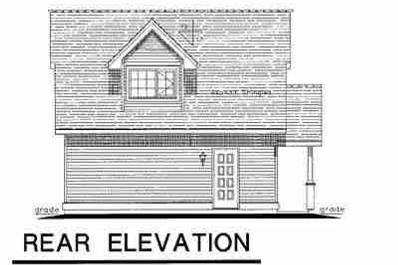 Home Plan - Exterior - Rear Elevation for Cottage House Plan #18-4356, 1 bath