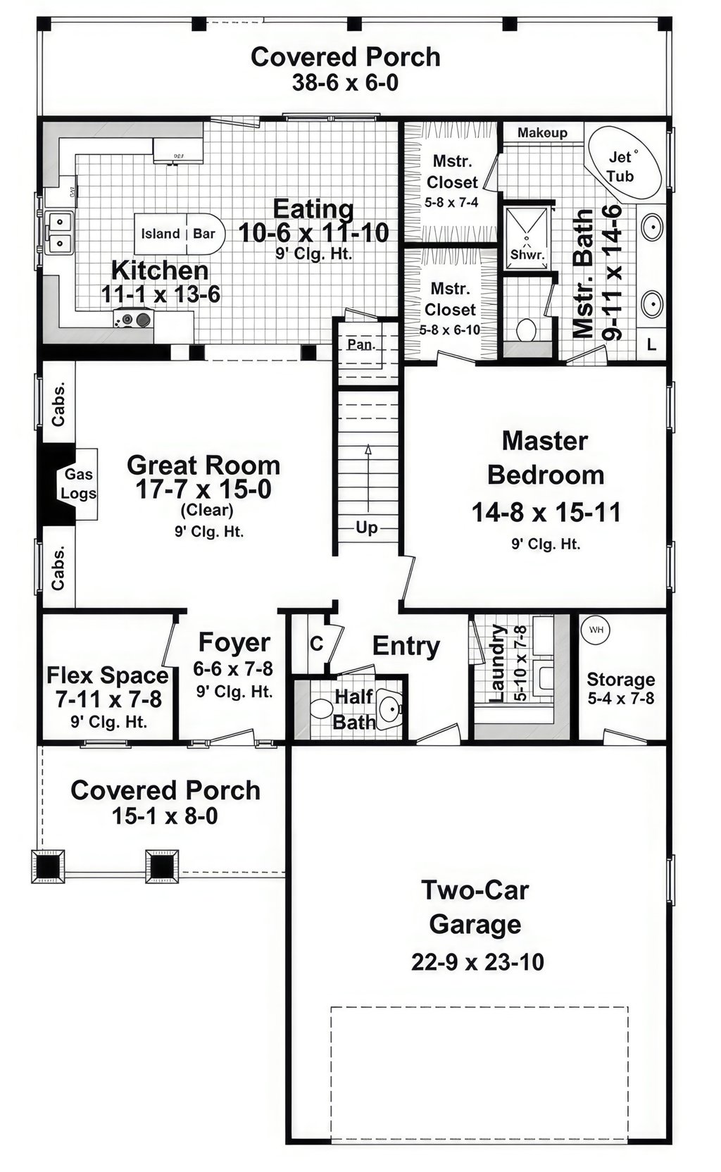Craftsman Style House Plan - 3 Beds 2.5 Baths 2104 Sq/Ft Plan #21-553 ...