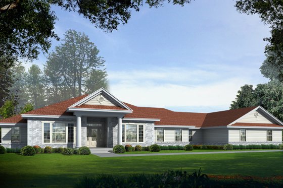 Exterior - Front Elevation for Southern House Plan #112-166 - 4 bed, 2.5 bath