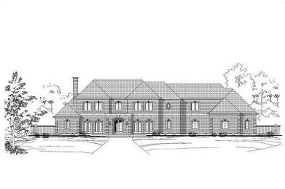 Exterior - Front Elevation for European House Plan #411-408 - 6 bed, 6.5 bath
