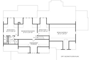 Floor Plan - Upper Floor for Ranch House Plan #927-1033 - 4 bed, 3 bath