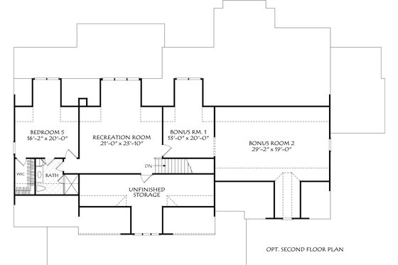 Floor Plan - Upper Floor for Ranch House Plan #927-1033 - 4 bed, 3 bath