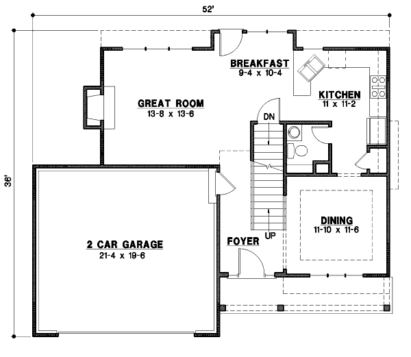 Traditional Floor Plan - Main Floor Plan #67-868