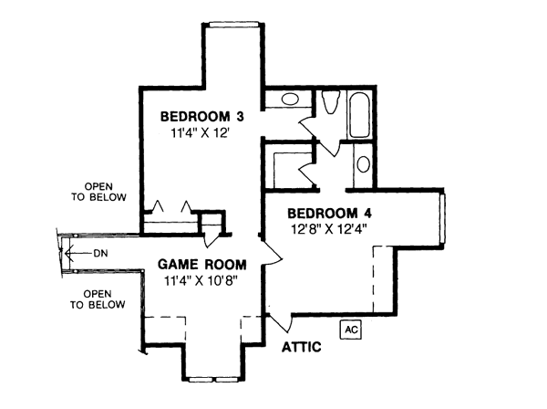 Home Plan - Traditional Floor Plan - Upper Floor Plan #20-229