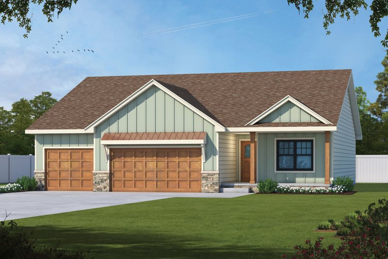 Ranch Style House Plan - 3 Beds 3 Baths 1777 Sq/Ft Plan #20-2512