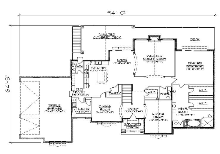 Home Plan - Floor Plan - Main Floor for European House Plan #5-350 - 4 bed, 4 bath