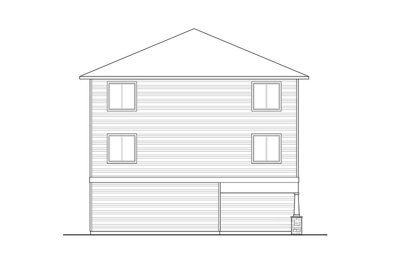 House Blueprint - Exterior - Rear Elevation for Traditional House Plan #124-1297 - 10 bed, 10 bath