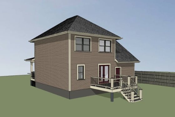 Exterior - Rear Elevation for Farmhouse House Plan #79-123 - 3 bed, 1.5 bath