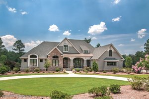 Home Plan - Craftsman style house by Donald Gardner, front elevation, 3000 square feet