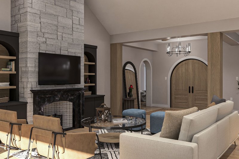 House Design - Interior - Family Room 1 for Modern House Plan #455-398 - 4 bed, 4.5 bath