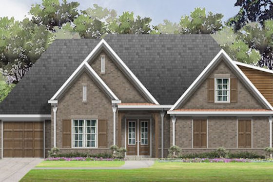 Exterior - Front Elevation for European House Plan #424-379 - 4 bed, 3 bath