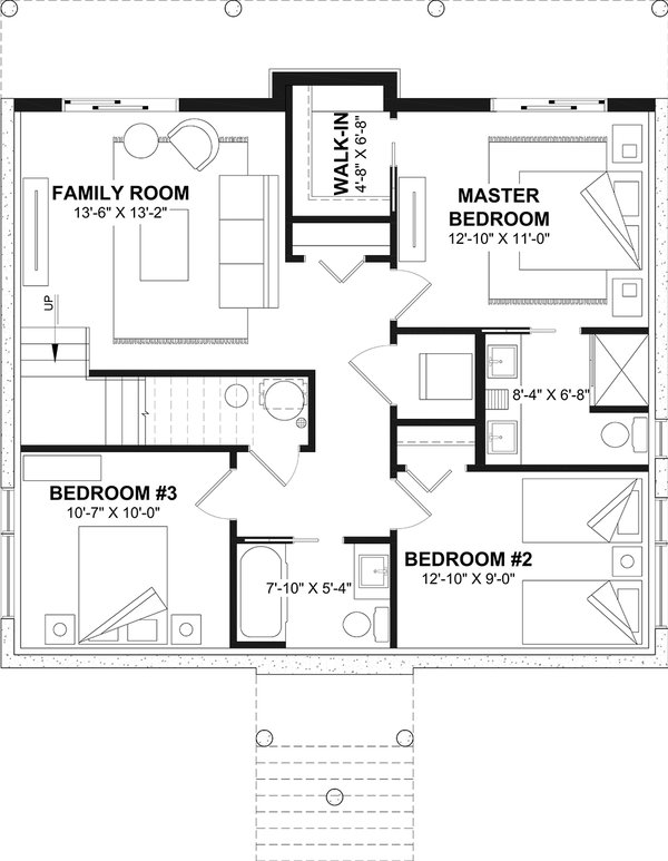 Dream House Plan - Floor Plan - Lower Floor for Contemporary House Plan #23-2909 - 3 bed, 2.5 bath