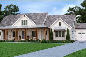 Ranch Exterior - Front Elevation Plan #927-1033