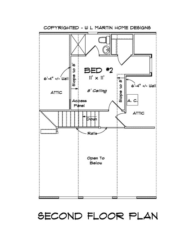 Cabin Floor Plan - Upper Floor Plan #513-2208