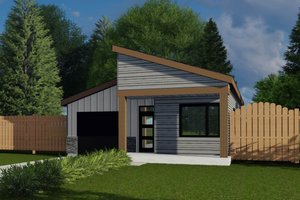 House Design - Exterior - Front Elevation for Prairie House Plan #53-748 - 3 bed, 2 bath