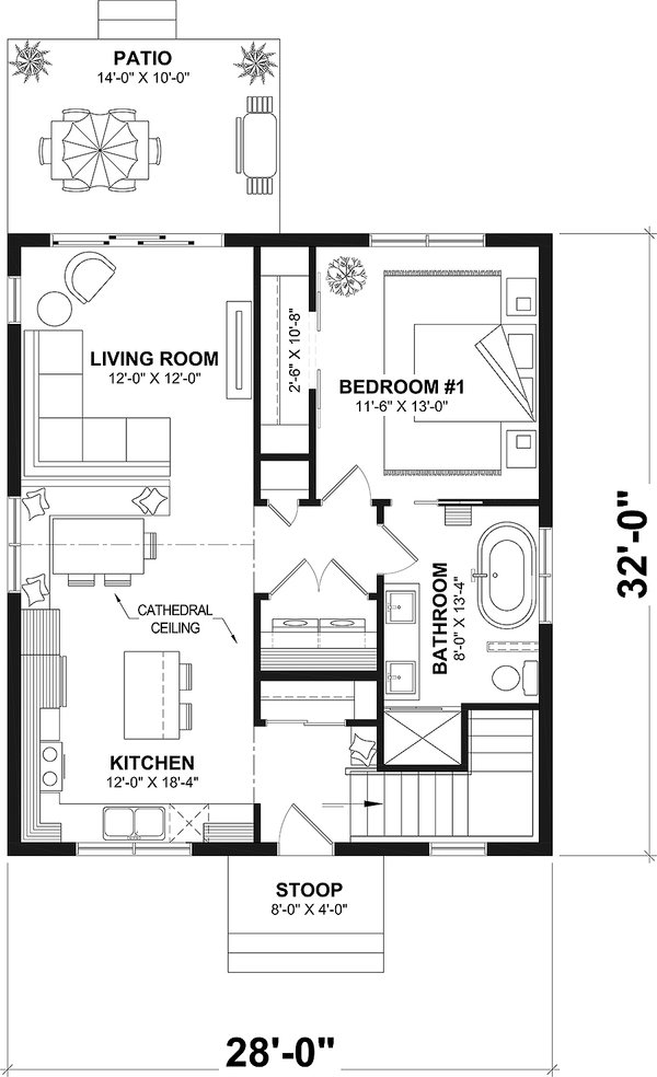 House Blueprint - Farmhouse Floor Plan - Main Floor Plan #23-2842