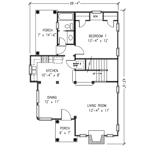 Home Plan - Bungalow Floor Plan - Main Floor Plan #410-171