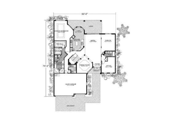 Floor Plan - Main Floor for Mediterranean House Plan #420-231 - 4 bed, 3 bath