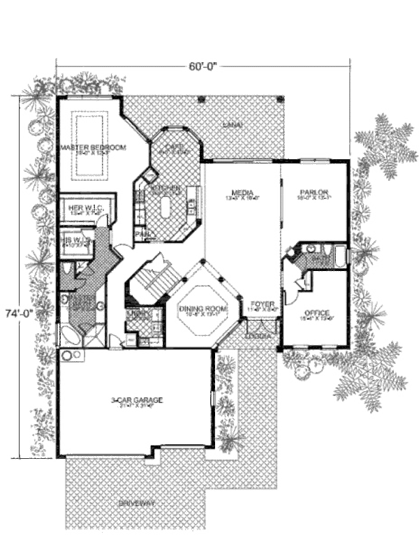 Mediterranean Floor Plan - Main Floor Plan #420-231